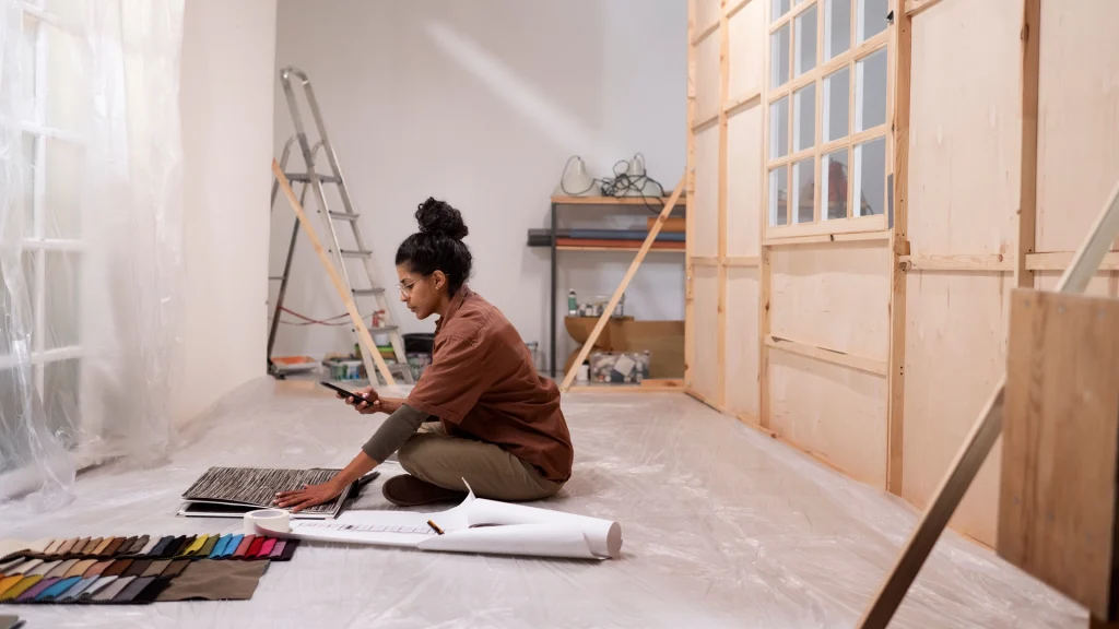 A home in the process of a major home renovation.